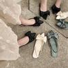 Bow Sandals Women Summer Pointed Low Heel Sandals Women Fashion Baotou Thin Strap Sandals High Heels Sandalias