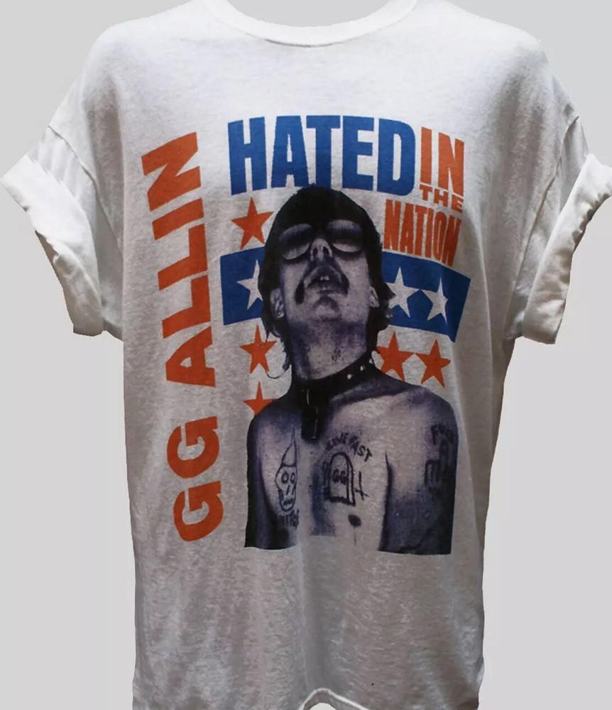 GG Allin Хардкорный Ненавидимый Нацией Футболка Полный Размер S-5XL Унисекс Футболка