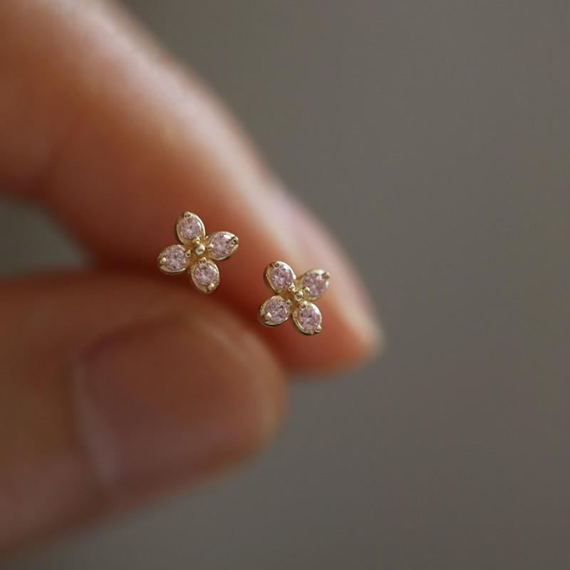 Серьги-гвоздики из серебра 925 пробы, простые, маленькие, с круглым кубическим цирконием, минималистичные, подарок для нее