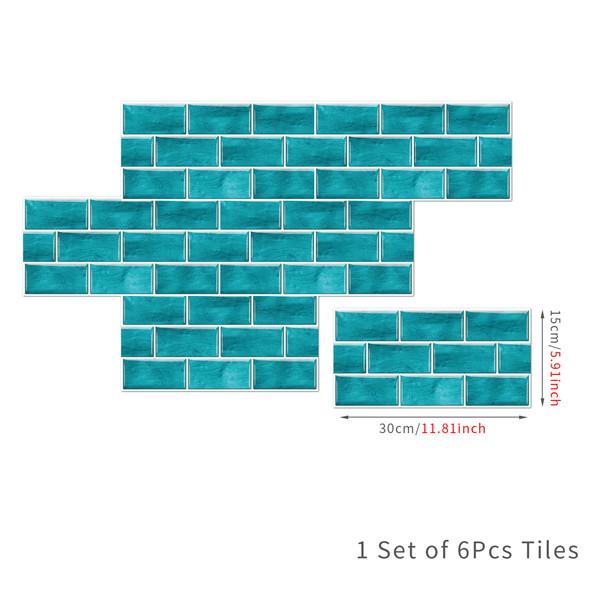 6 шт., маслостойкая наклейка для кирпичной плитки, наклейка на стену для кухни, самоклеющаяся водонепроницаемая наклейка для ванной, обои 15x30 см