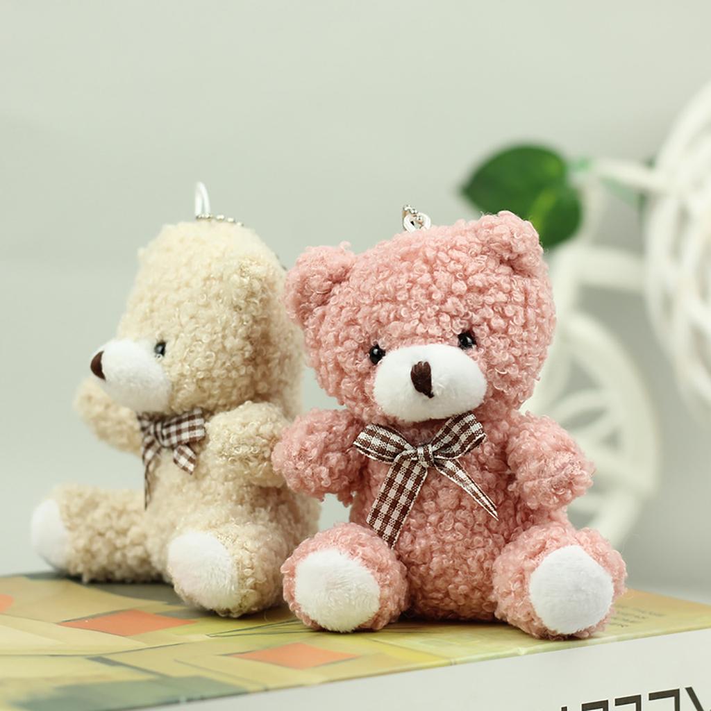 Furry Bear Keychain Plush Toy Pendant Keyring Stuffed Animals Key Rings Versatile Ornament for Bag Phones Keys Cameras