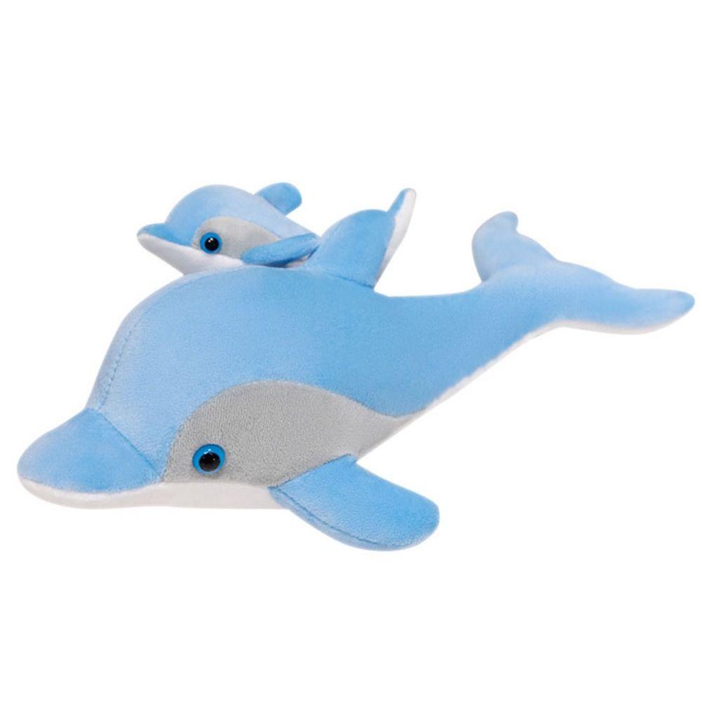 Marine Life Dolphin Mom-Child Stuffed Toys Simulation Dolphin Sofa Pillow  Kids Birthday Christmas