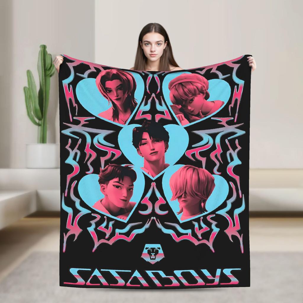 Супер Мягкое Одеяло Декоративное K-Pop Охотники на Демонов Горячее Аниме Плед Фланелевое Покрывало для Дивана Кровати Покрывало для Дивана-Кровати