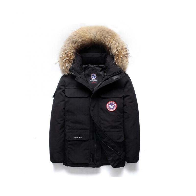 Winter New Men's Large Fur Collar Down Jacket Short Section Workwear Outdoor Padded Thickened Jacket