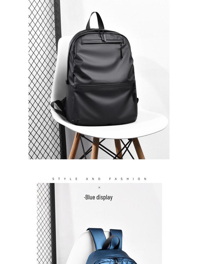 Мужской 15-дюймовый легкий водонепроницаемый кожаный рюкзак - Большая вместимость, модный тренд для бизнеса