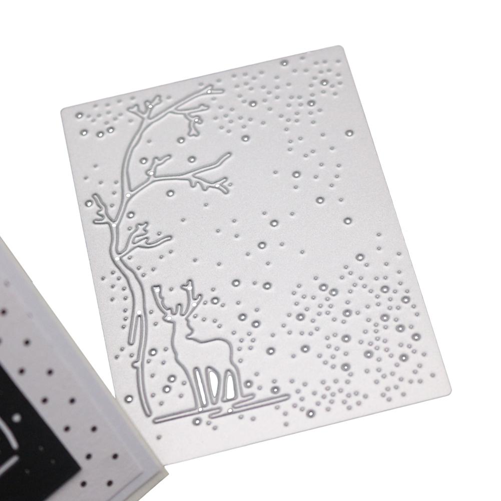 Рамка с изображением оленя под звездным небом, металлический серебристый трафарет, тиснение, вырубные штампы для самостоятельного изготовления скрапбукинга, бумажных альбомов, открыток
