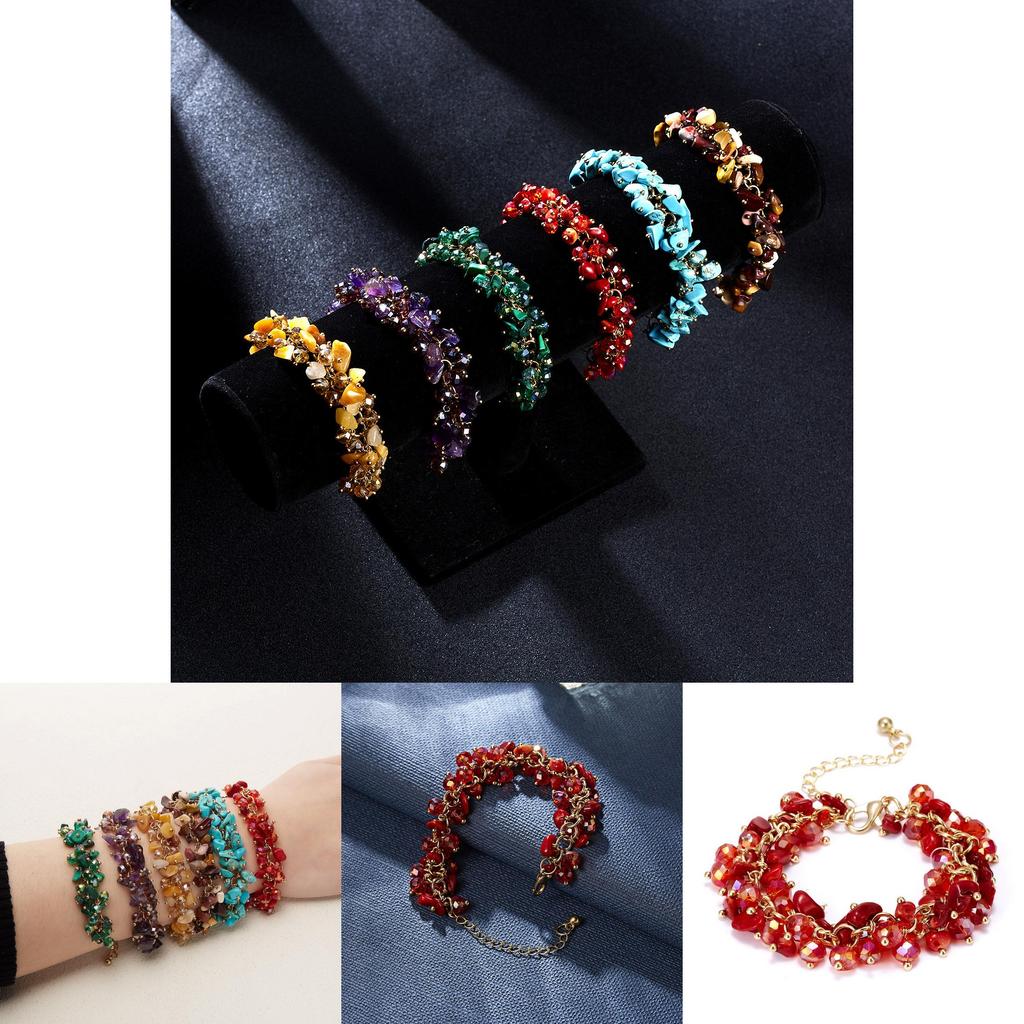 Crystal Beaded Bracelet For Men And Women With Geometric Design For Travel Gift