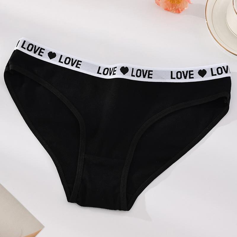 1/7Pcs/Set Women's Cotton Panties Sexy Soft Striped Underpants Cute Letter Girls Briefs Female Breathable Stretch Lingerie