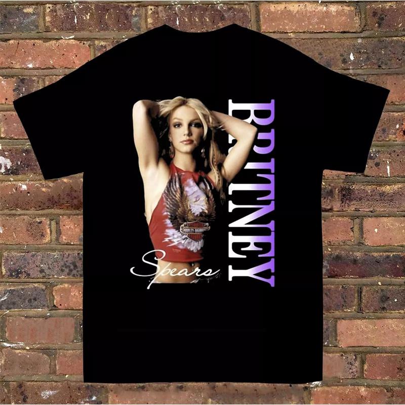 Футболка Britney Spears из черного хлопка, полномерная S-5XL