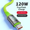 1/3 шт. 1,5 метра Кабель-зарядное устройство Type-C с цифровым дисплеем, USB C на C, 120 Вт, Быстрая зарядка, Кабель питания с индикатором для телефона 17