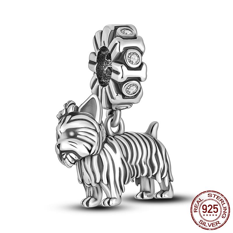 Charms Copper Copper Love Heart Dog Cat Paws Pendant Beads Fit Original Mula Bracelet Diy Jewelry For Women