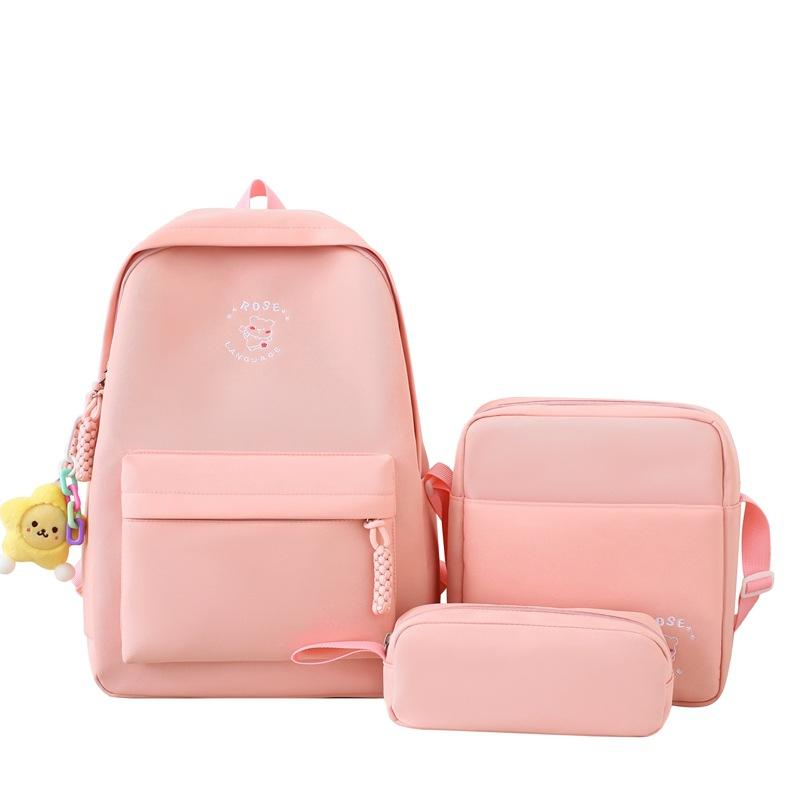 Комплект из трех рюкзаков с мультяшным принтом, школьный рюкзак для девочек, большой вместимости, для учеников начальной и средней школы