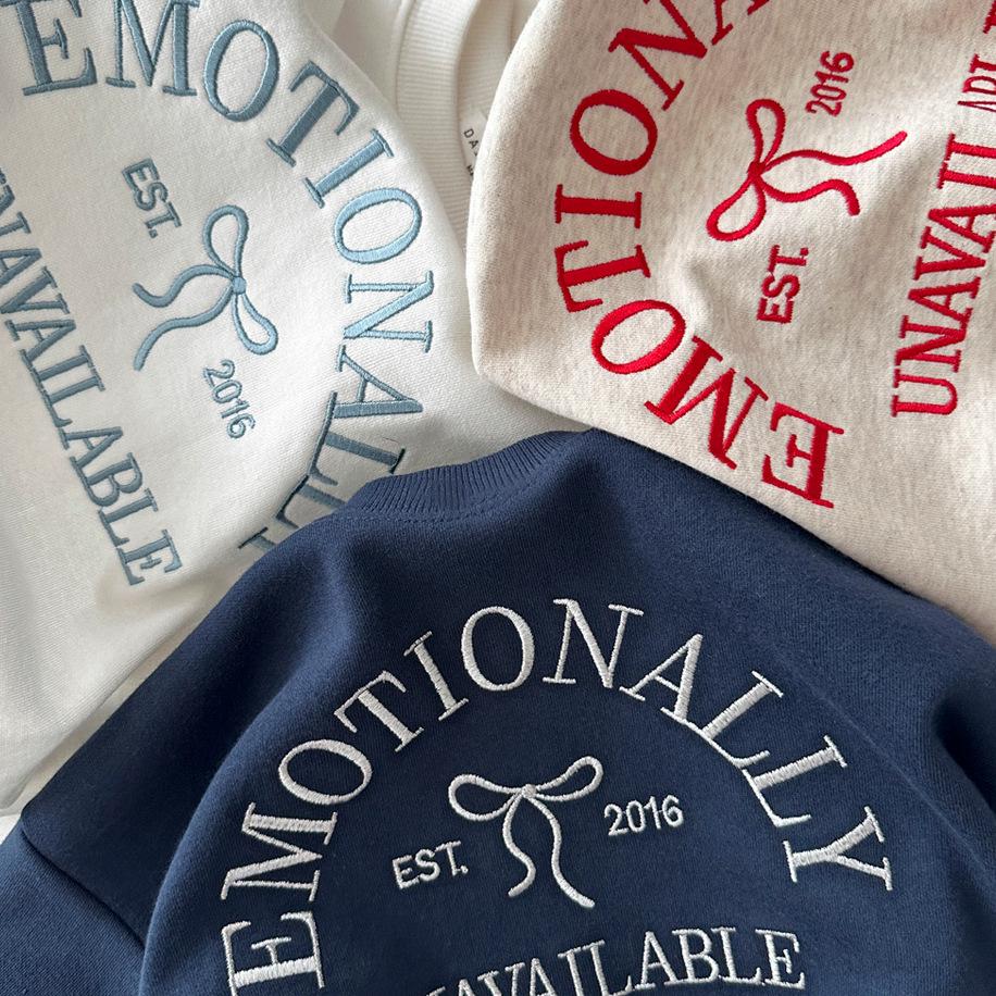 «Вышитый свитер для корейских девочек»: Новая осенняя свободная толстовка с круглым вырезом для детей.