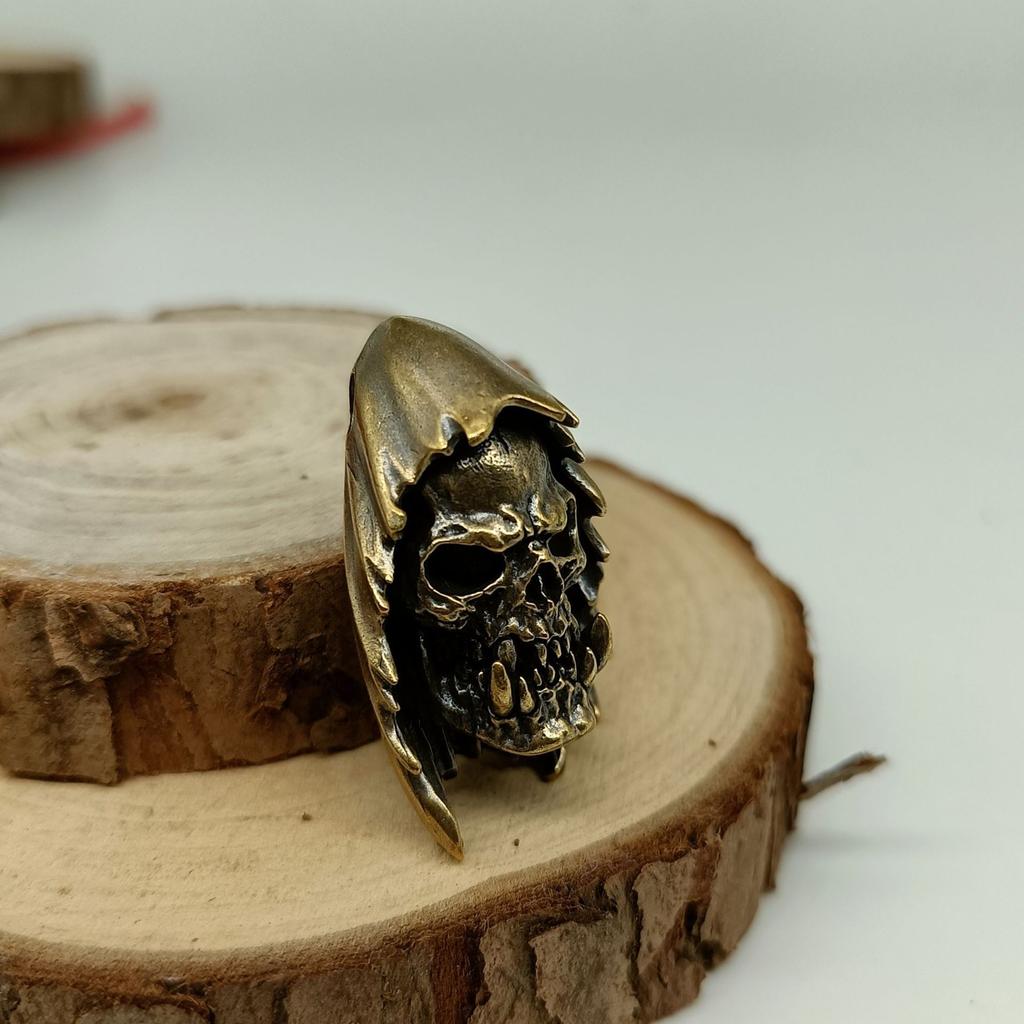 Brass Rogue Orc Head Knife Beads Lanyard Pendants Jewelry Outdoor EDC Hangings DIY Paracord Keychains Accessories