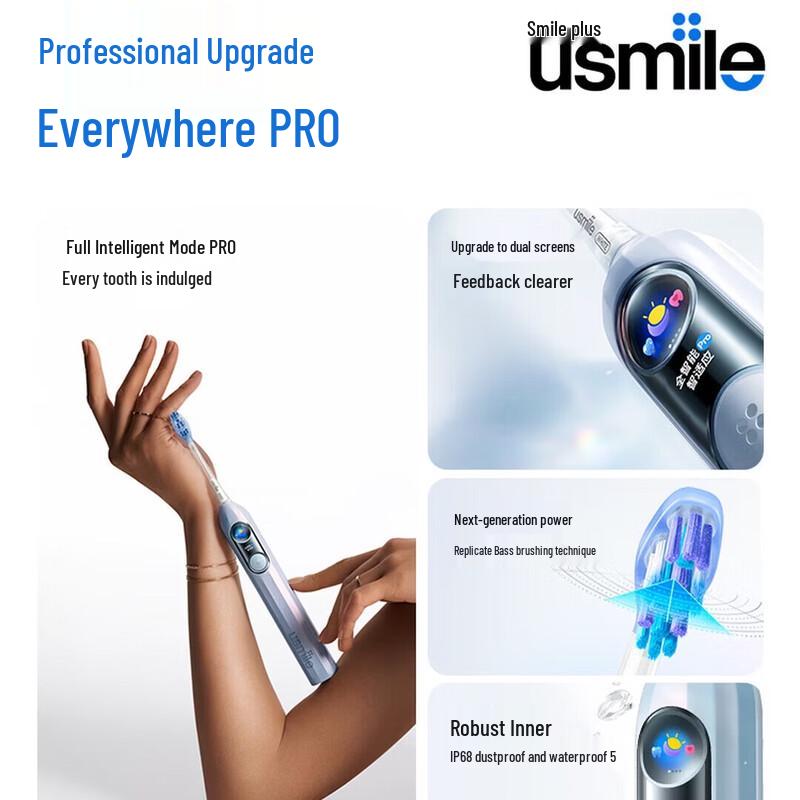 usmile Y30 PRO Взрослая звуковая электрическая зубная щетка вилка CN (адаптер в комплекте)