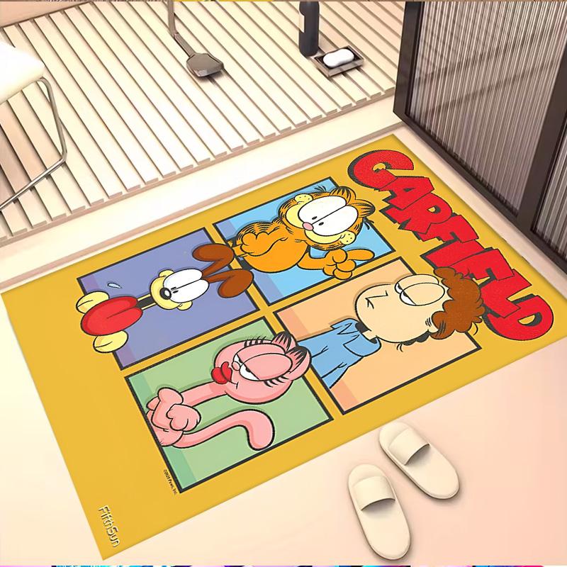 Garfield Print Rug, Washable Floor Carpet, For Entryway Dorm Laundry Room Office Study, Home Decor Birthday Christmas Gift
