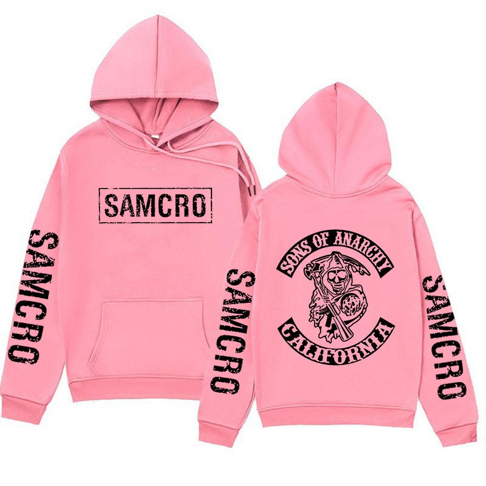 Худи с графикой Сыны Анархии SAMCRO Харадзюку с длинным рукавом Уличная мода Мужская Женская Мода Рок Панк Оверсайз Худи Свитшот