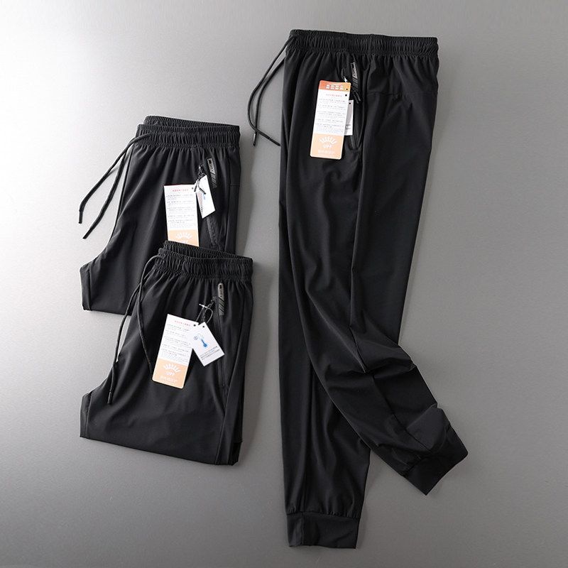 Foreign Trade Overplus Order Cut the Tag off Pants Straight Sweat pants Men's Summer Thin Ice Silk Sun-Proof Trousers Export Men's Casual Pants