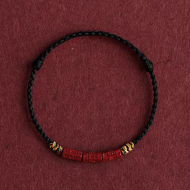 Браслет ручной работы из бусин киновари с красным узлом и веревкой, браслеты на удачу для женщин, мужчин, влюбленных, лучших друзей, ювелирные изделия, аксессуары, подарки