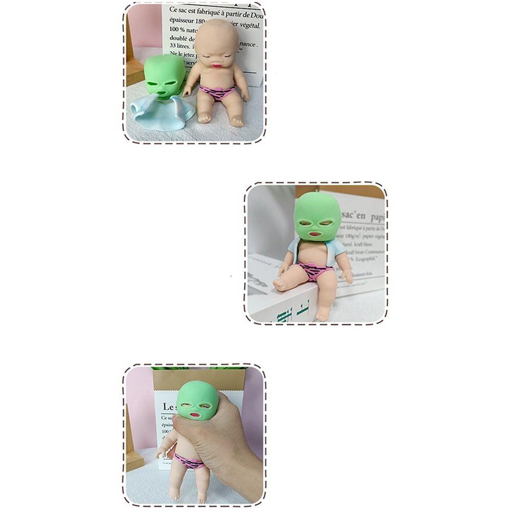 Sensory Toy Masked Doll Squeeze Toy TPR Pinch Decompression Toy Cartoon Fidget Toy Practical Jokes