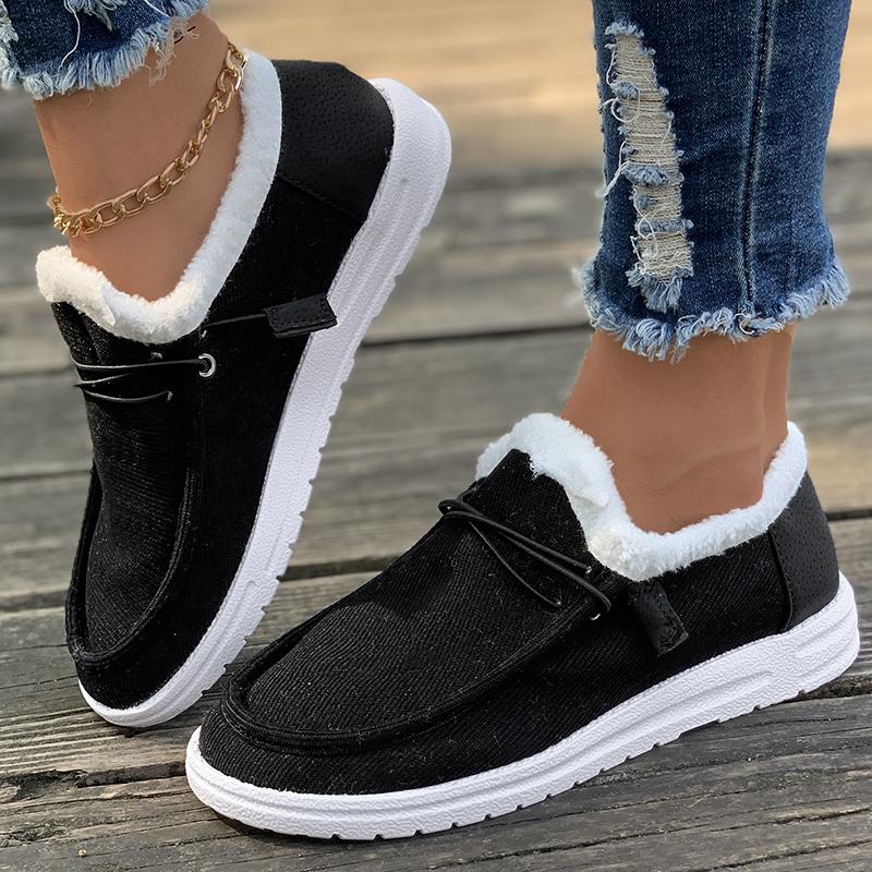 Fashion Women Boots Winter 2024 New Plush Snow Boots Women Casual Flat Warm Cotton Shoes for Women Solid Round Toe Sports Loafers Shoes