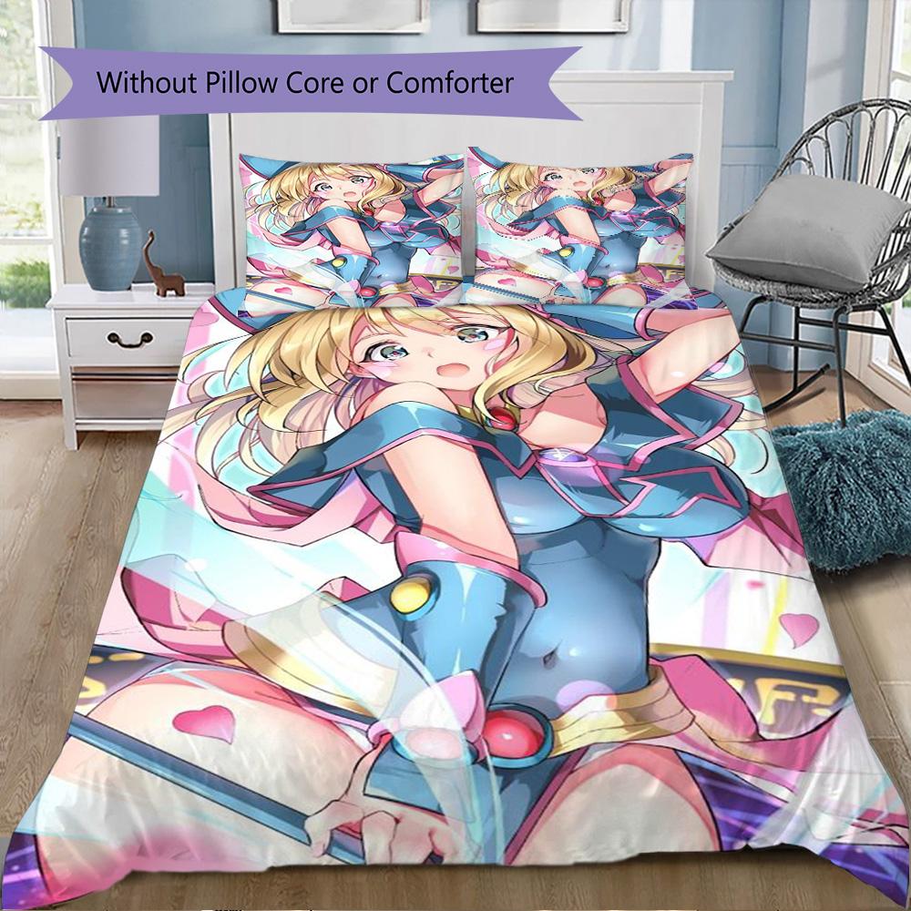 Magician Girl Pattern Bedding,Quilt Set Quilt Cover Pillowcase Home Birthday Gift (1*duvet cover+2*pillowcase,without core)SSJT0917227