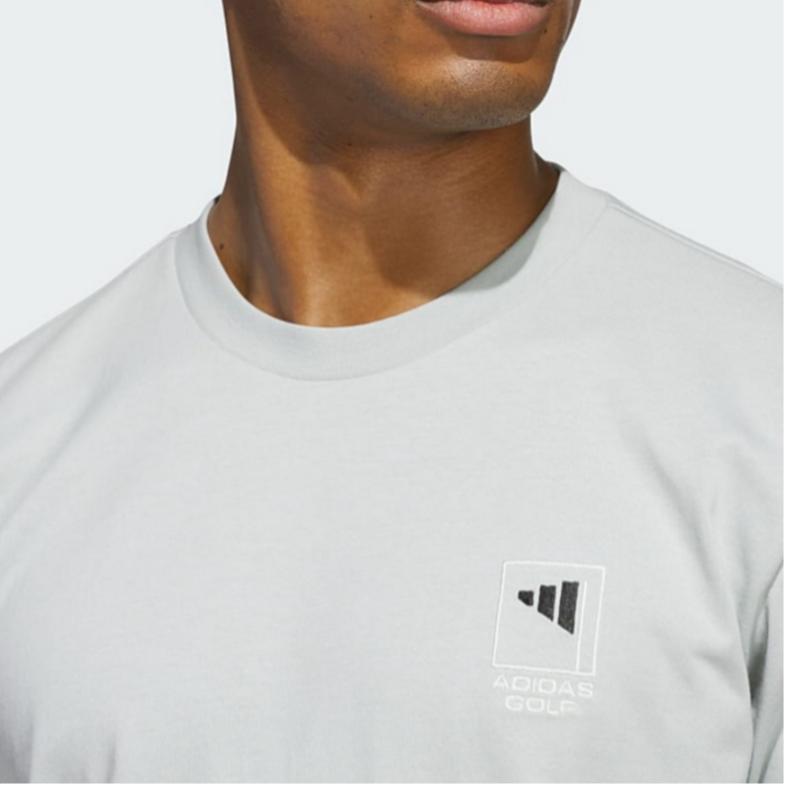 adidas Дышащая универсальная спортивная футболка с коротким рукавом и круглым вырезом, мужские топы, серый JI9462