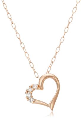 Di CHIARO DI DIAMANTE K10 Ожерелье с подвеской в форме сердца из розового золота и бриллиантов CHD0048 [Carlo Diamante]