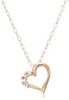 Di CHIARO DI DIAMANTE K10 Pink Gold X Diamond Heart Pendant Necklace CHD0048 [Carlo Diamante]