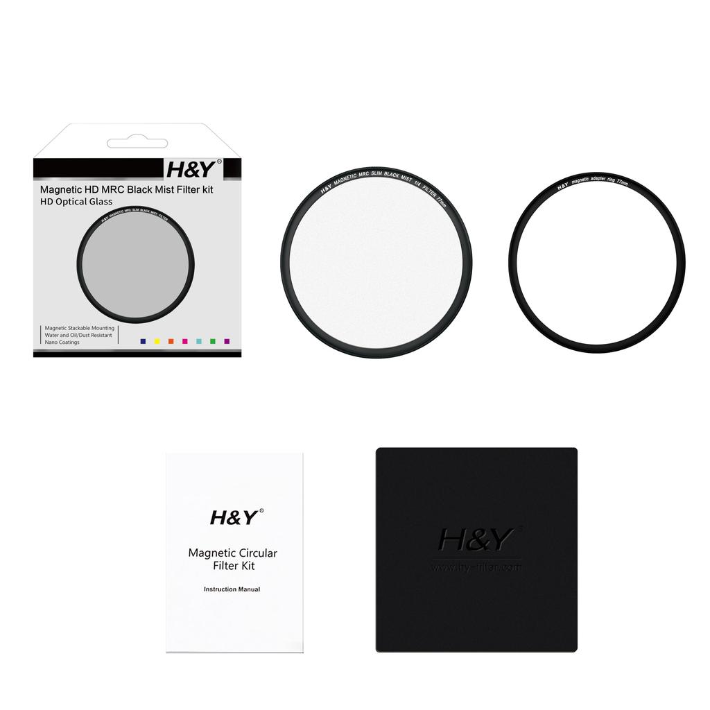 Black Mist 82mm Magnetic HD Black Promist Filter Kit Magnetic Thin Frame Antistatic Stain Resistant Water Repellent Scratch Resistant H&Y 1/4 MC4-82