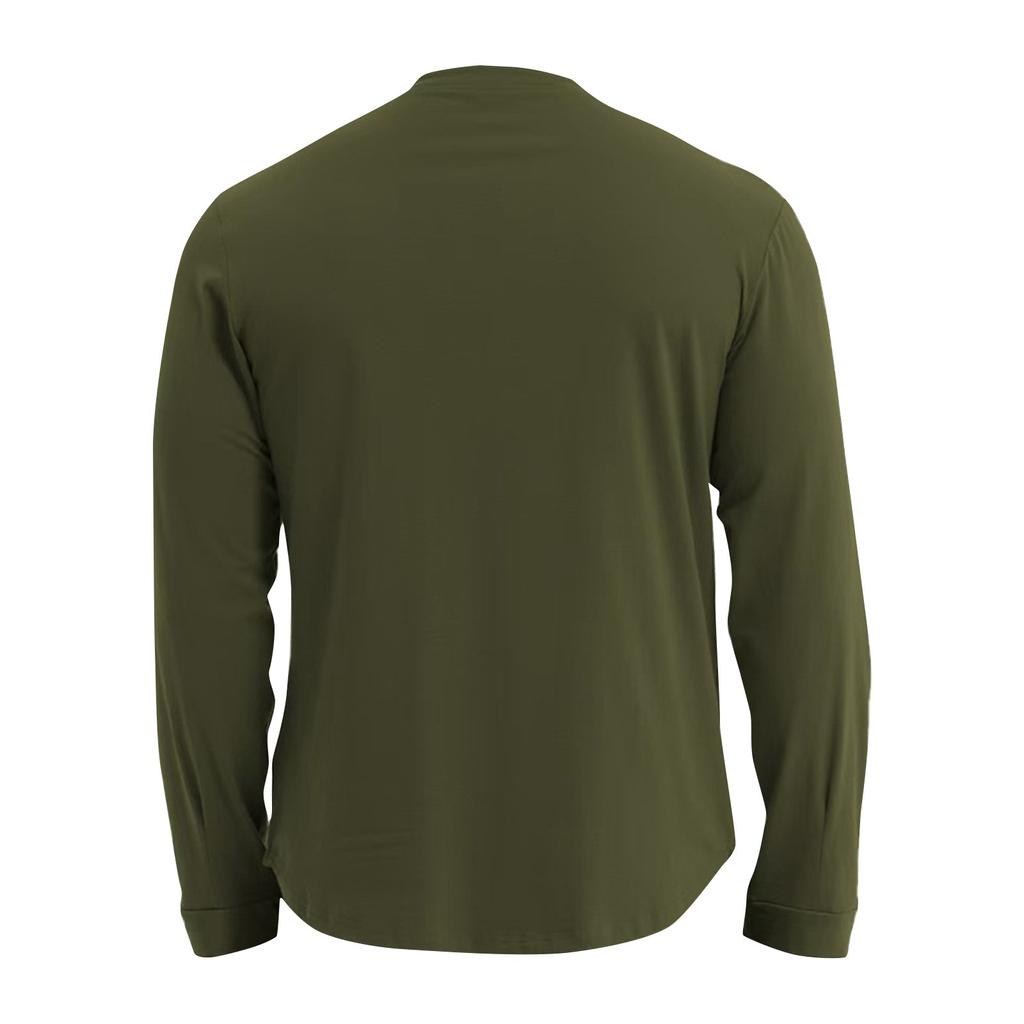 Мужские весенние однотонные ретро-топы с длинным рукавом на пуговицах, мужские повседневные модные топы