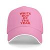 White Boy of the Year Funny Internet Saying Baseball Cap  Fashion Trucker Hat Summer Women Men Kpop Rock Baseball Caps