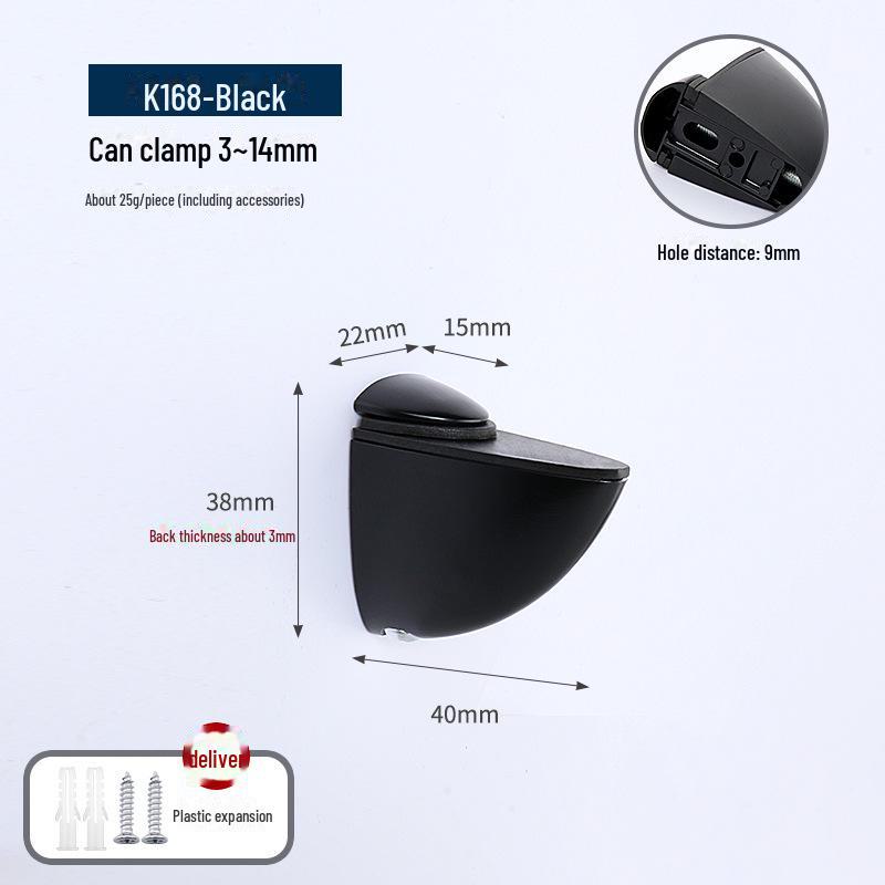 F-образный зажим для стекла Duckbill для ванной комнаты/кухни