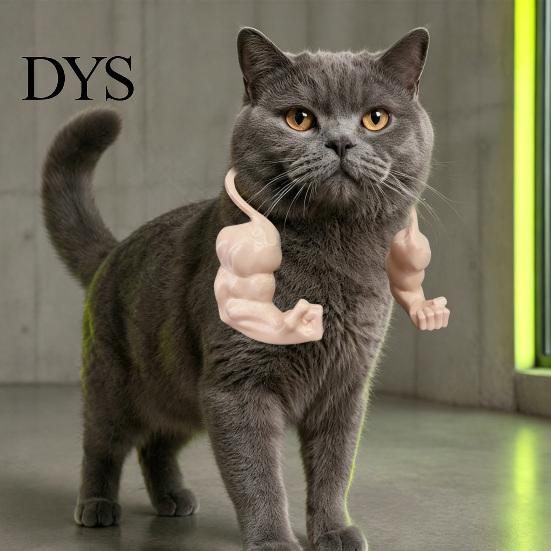 3D-печатная игрушка для кошек, Мышечная рука, Забавный реквизит для фото, Мускулистые аксессуары, Крепление на плечо для питомца, Аксессуары для костюма кошачьего косплея, Легкий