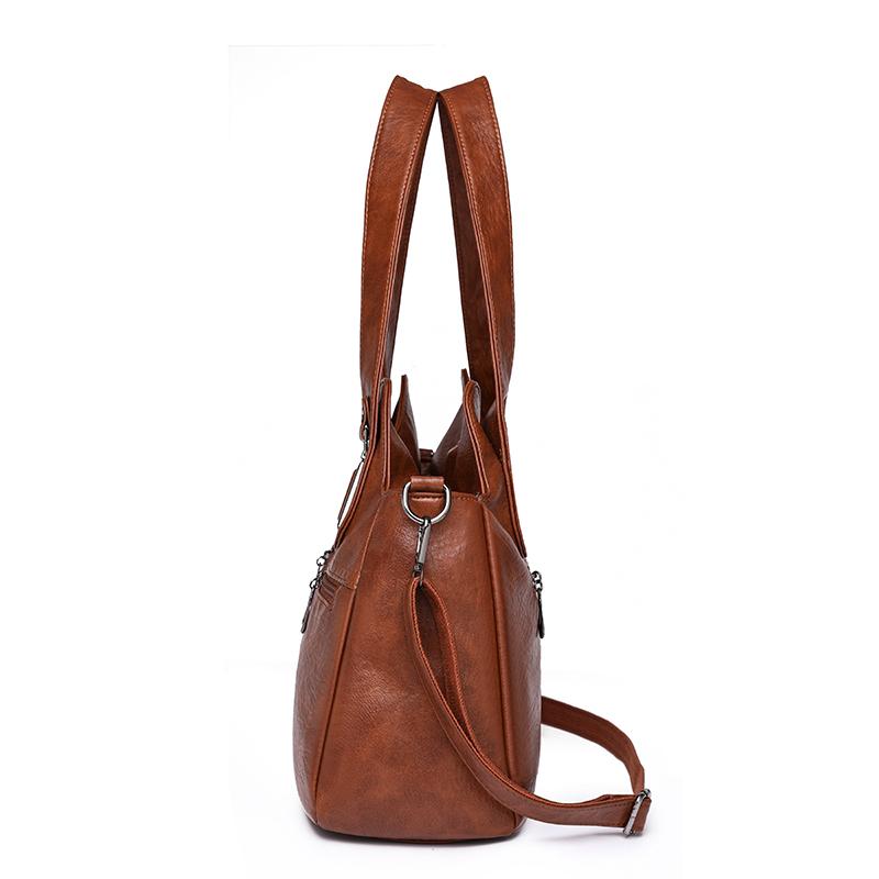Women PU Leather Large Capacity Shoulder Bag Ladies Vintage Satchels Bags 2025 Summer Designer Handbag Tote Crossbody Bag