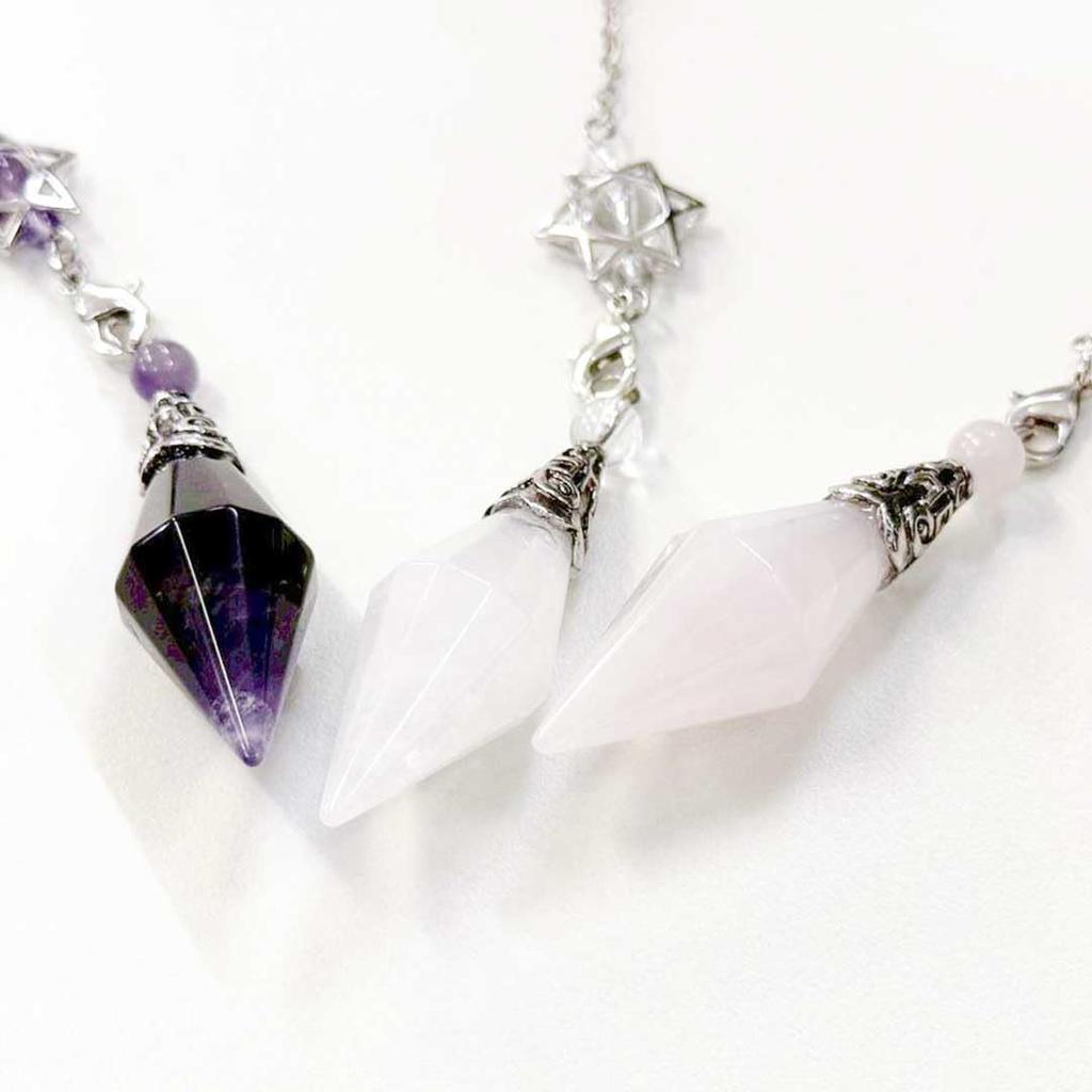 [AiO JAPAN] Purified Before Shipping. Pendulum, Power Stone Crystal, Feng Shui, Hexagram, Dowsing, Pendulum, Fortune Telling (Amethyst)
