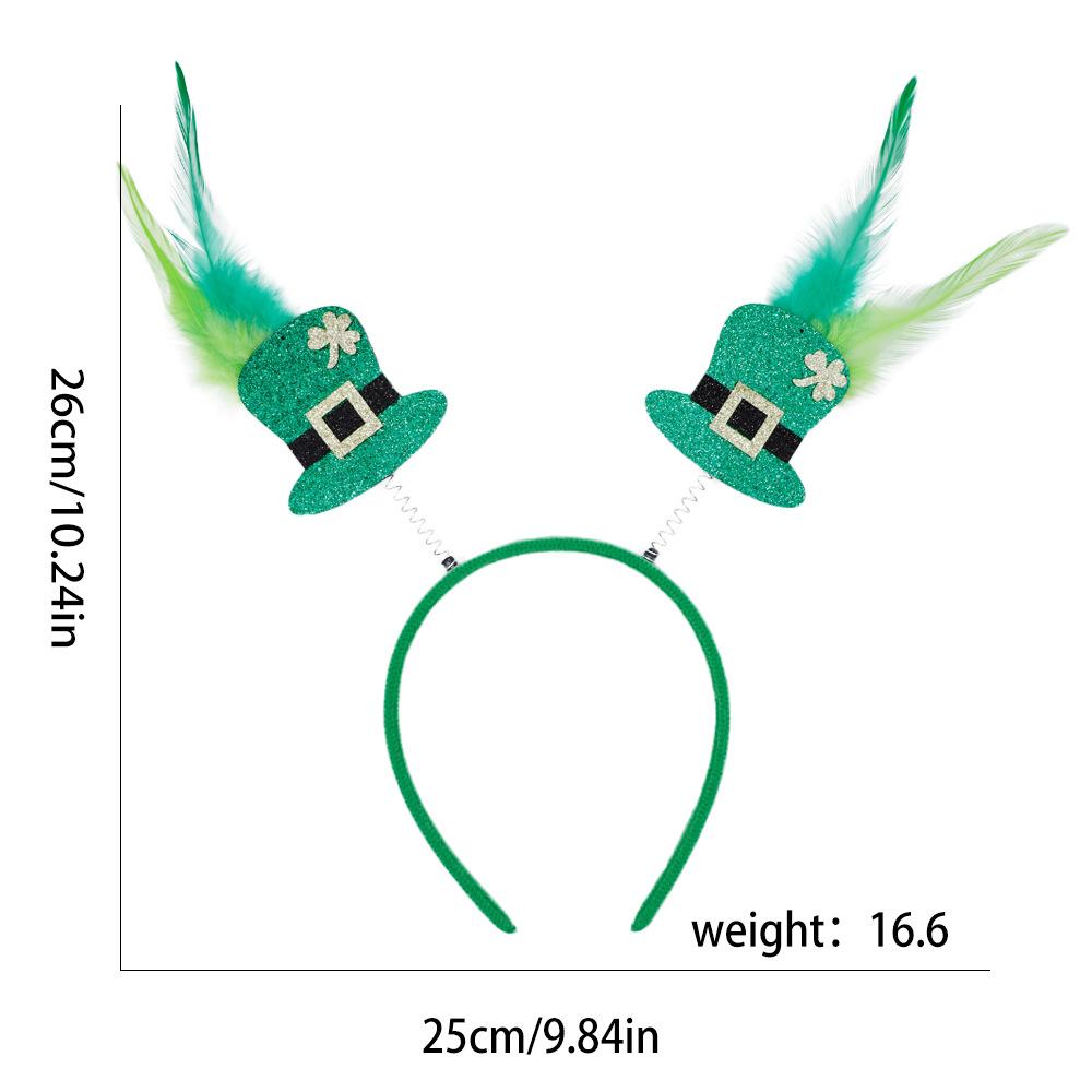 Cross-Border for St Patrick's Day Shamrock Irish Guardian Carnival Party Unisex Handmade Decorative Headband
