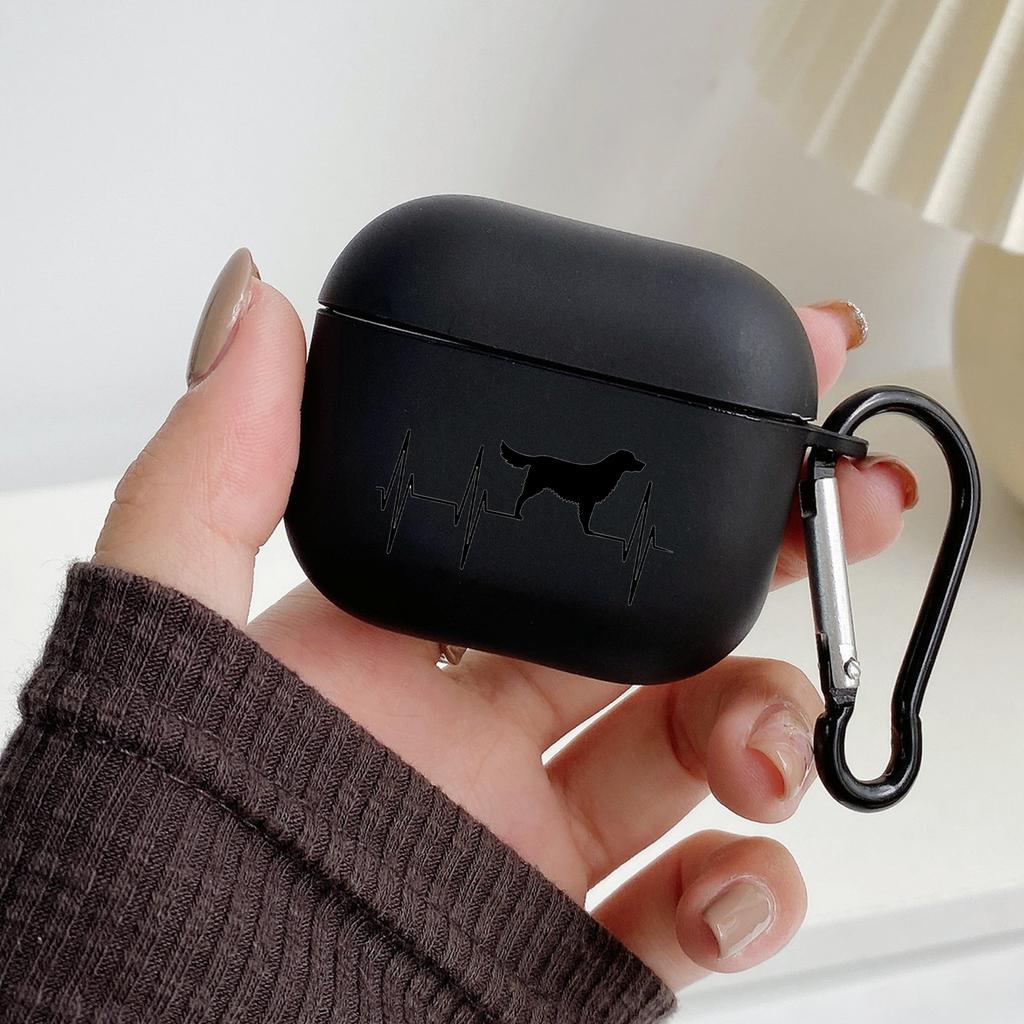 Чехол Heartbeat Line для футбола, баскетбола с котом и крючком для AirPods 2 3 1, чехлы для Apple AirPods Pro 2, черный мягкий чехол из ТПУ