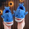 Boys' Cartoon Shark Cotton Slippers: Soft, Warm, Non-Slip Winter Shoes for Indoor Wear