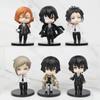 6pcs/set Anime Bungo Stray Dogs Action Figures Nakahara Chuuya My Hero Academia Pvc Model Statue Collection Kid Gift Toy