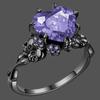 Gothic Style Ring Inlaid Heart Shape Zircon Horror Skull Design Ring