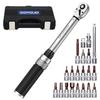 GOYOJO Preset Torque Wrench Torque for and Machine Maintenance 21 21-Piece Set, 1/4-Inch Drive, 2-24 N.m, Bi-Directional, ±3% Accuracy, Automotive,