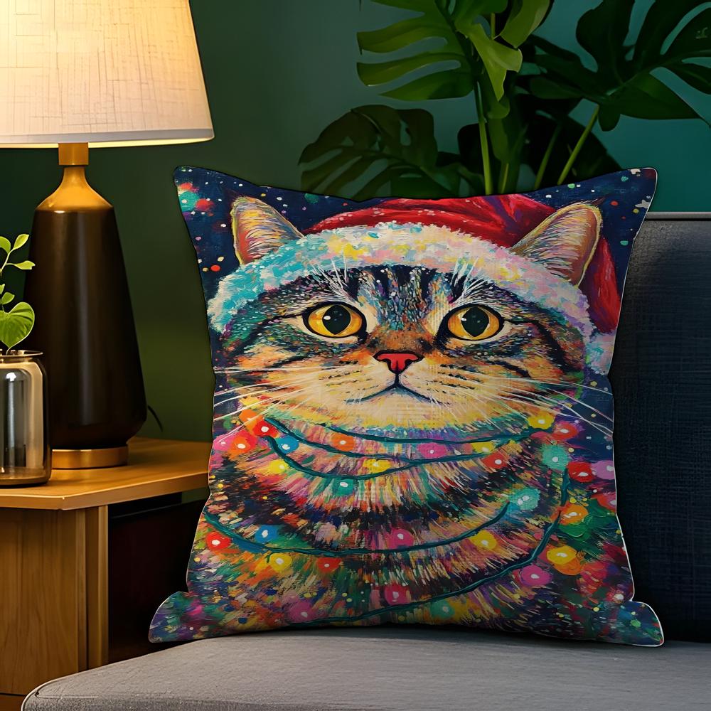 Abstract animal celebratory decor Pillow Case Natural Linen Pillow Case DoubleSided Decor Sofa Pillowcase Home Decor