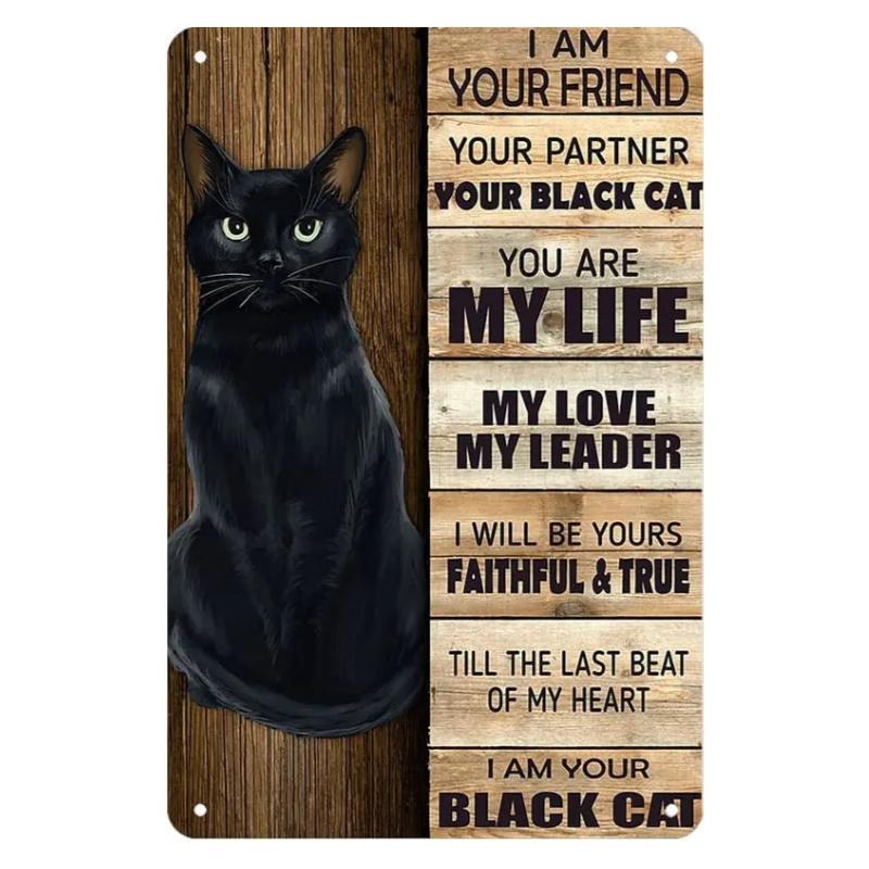 New Vintage Siamese Cat I Am Your Friend Your Partner Your Cat Funny Metal Tin Sign Wall Decor Man Cave Bar Retro Metal Vintage