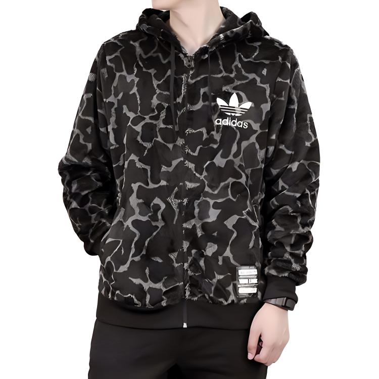 adidas Originals Clover камуфляжная теплая куртка с капюшоном на флисовой подкладке мужские куртки темно-коричневые CD1716