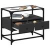 VidaXL TV Stand and Black Glass Top 60x35x51 Cm Engineered Wood, TV Stand, Media Cabinet, HiFi Cabinet, TV Unit, 846054