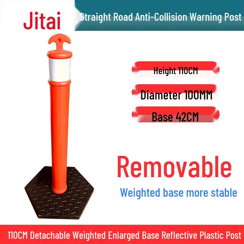 Jitai 75cm Reflective Rubber Traffic Safety Post