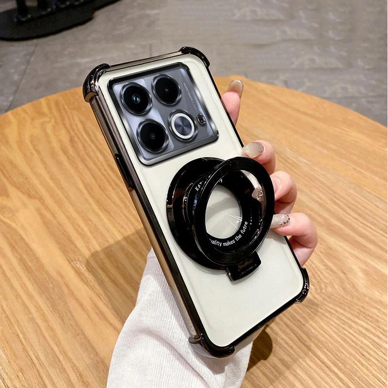 Luxury Shockproof Magnetic Bracket for Magsafe Case for Infinix Smart 9 8 7 Plus Smart9 Hot 50i 50 I Hot50i With Holder Cover