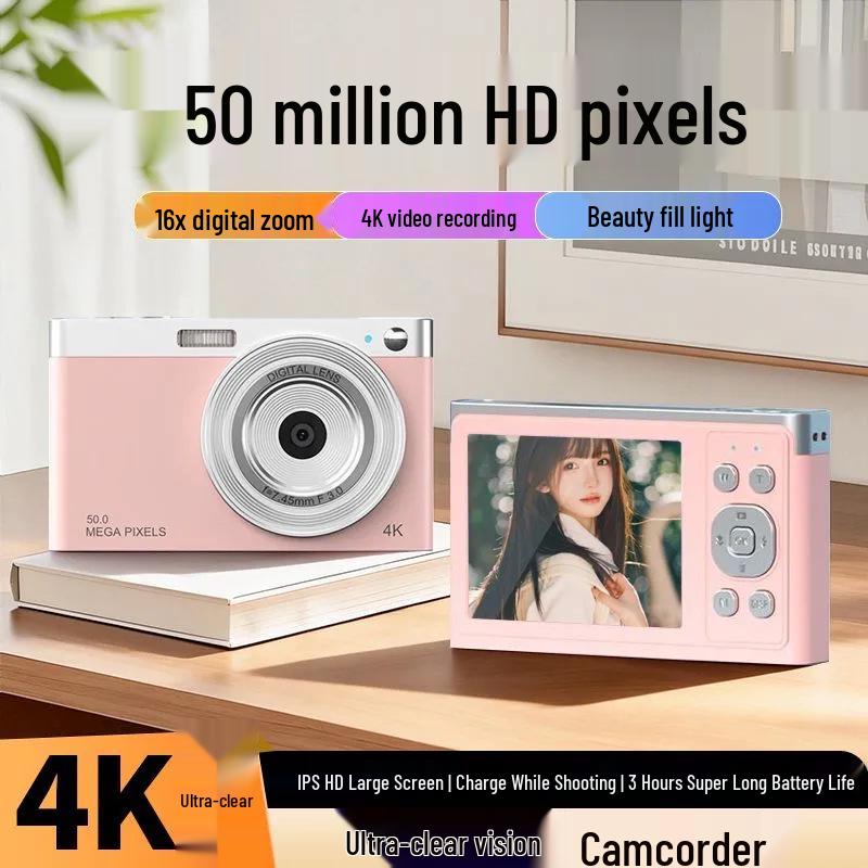 50MP HD Retro Mirrorless Camera with 4K Video for Vlogging & Selfies