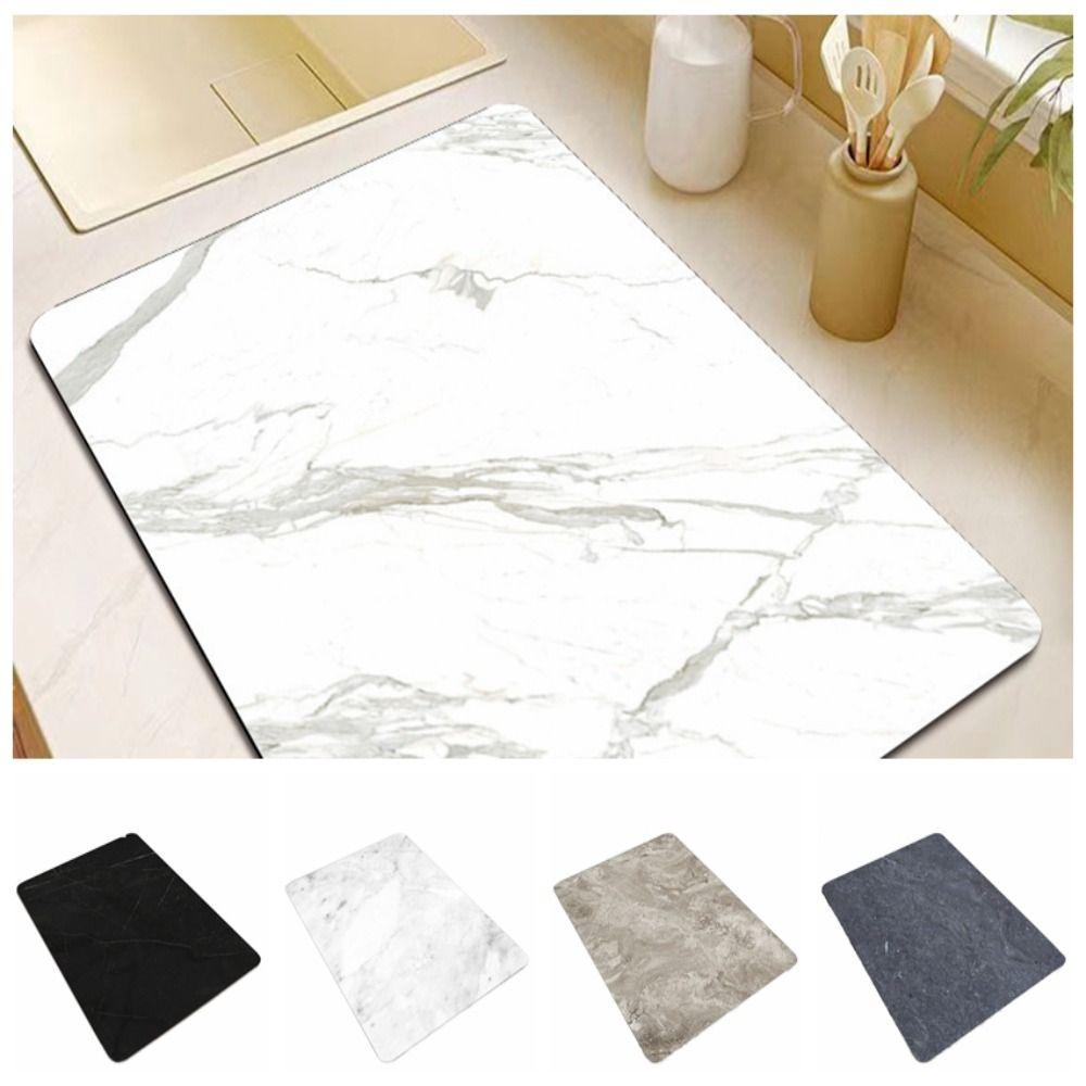 Luxury Drain Pad Marble Grain Countertop Dry Mats Insulation Mat Dish Drying Mat  Table Decor